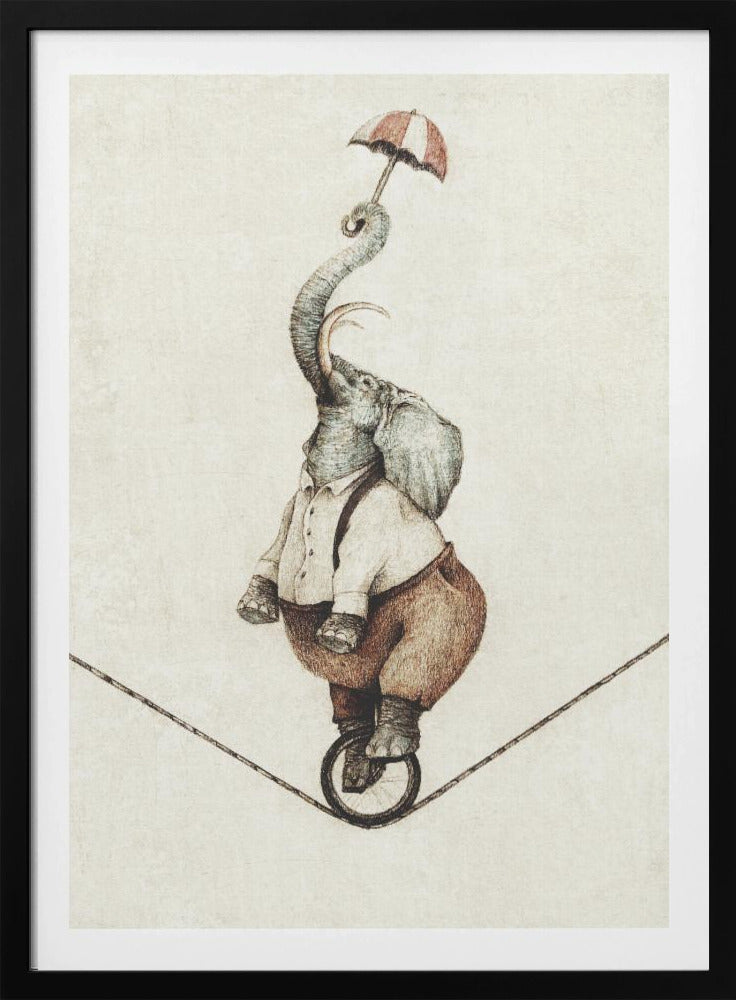Unicycle While Holding An Umbrella | Poster