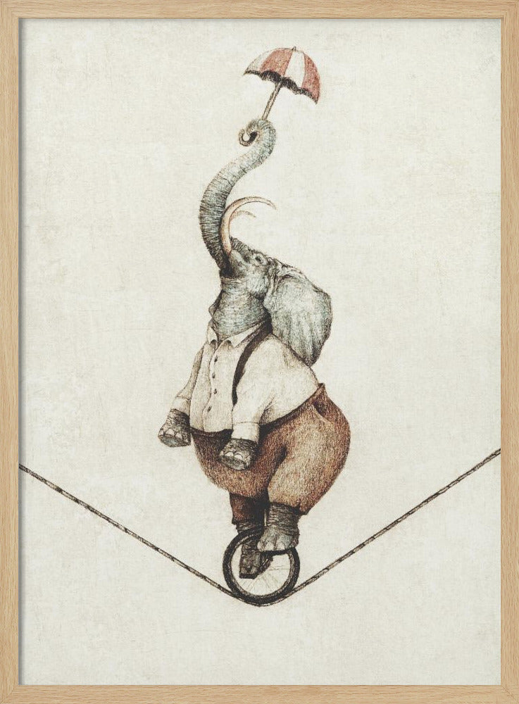 Unicycle While Holding An Umbrella | Poster