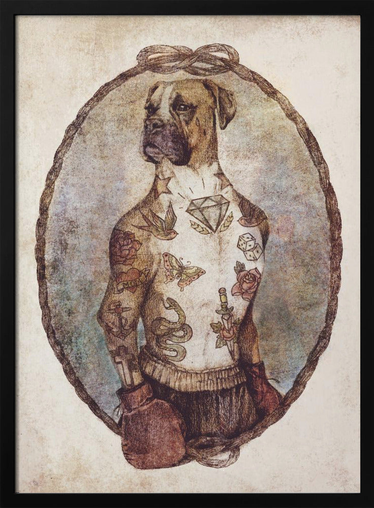 Tattooed Boxer Pup | Poster