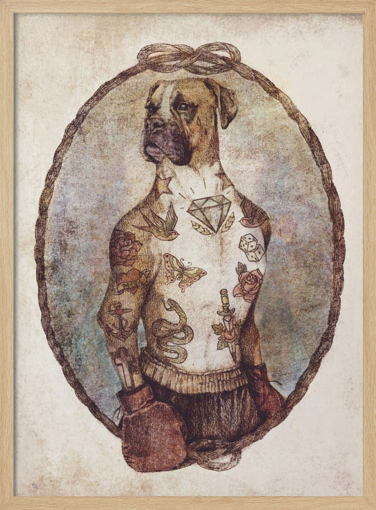Tattooed Boxer Pup | Poster