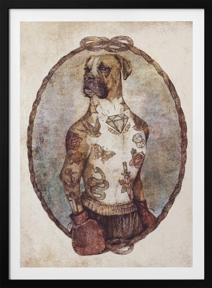 Tattooed Boxer Pup | Poster