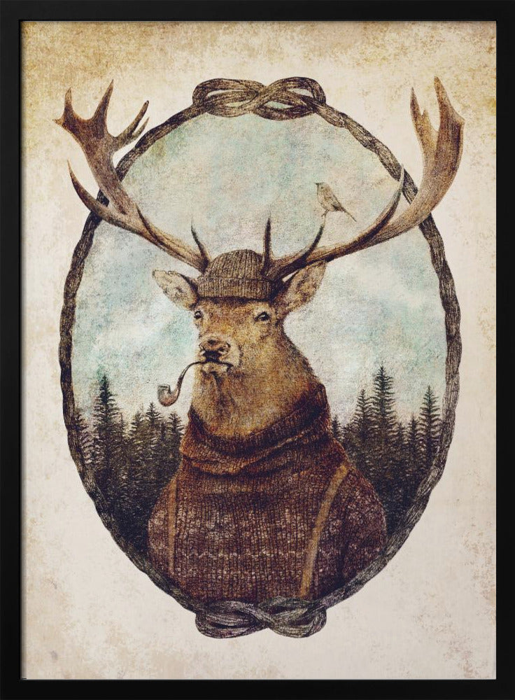 Deer Dressed In Cozy Attire | Poster