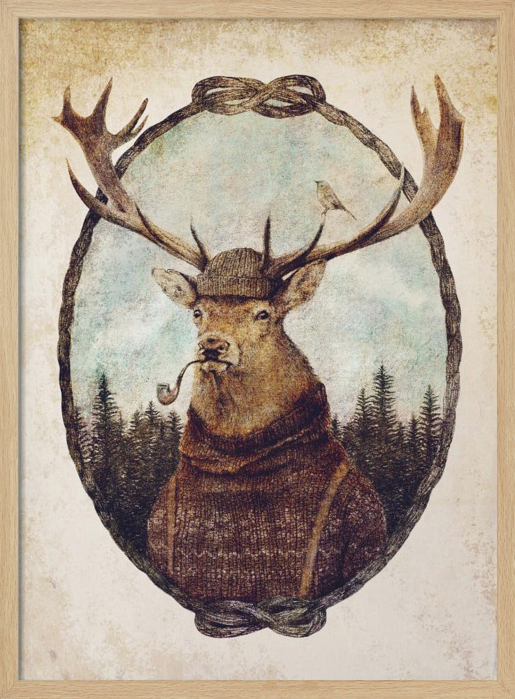Deer Dressed In Cozy Attire | Poster