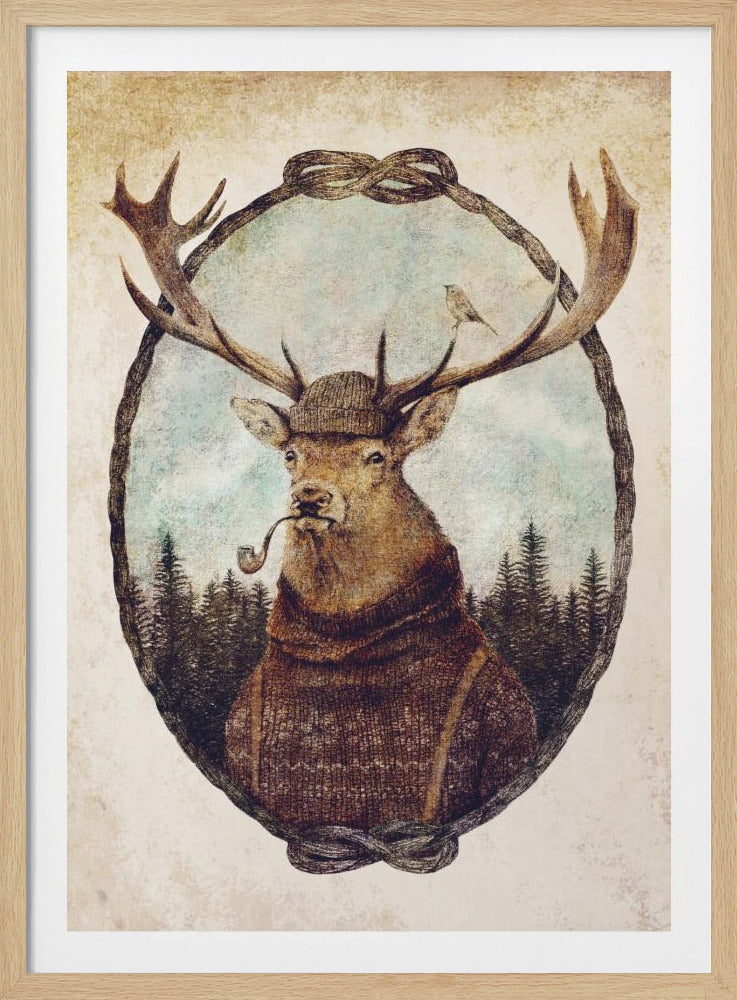 Deer Dressed In Cozy Attire | Poster