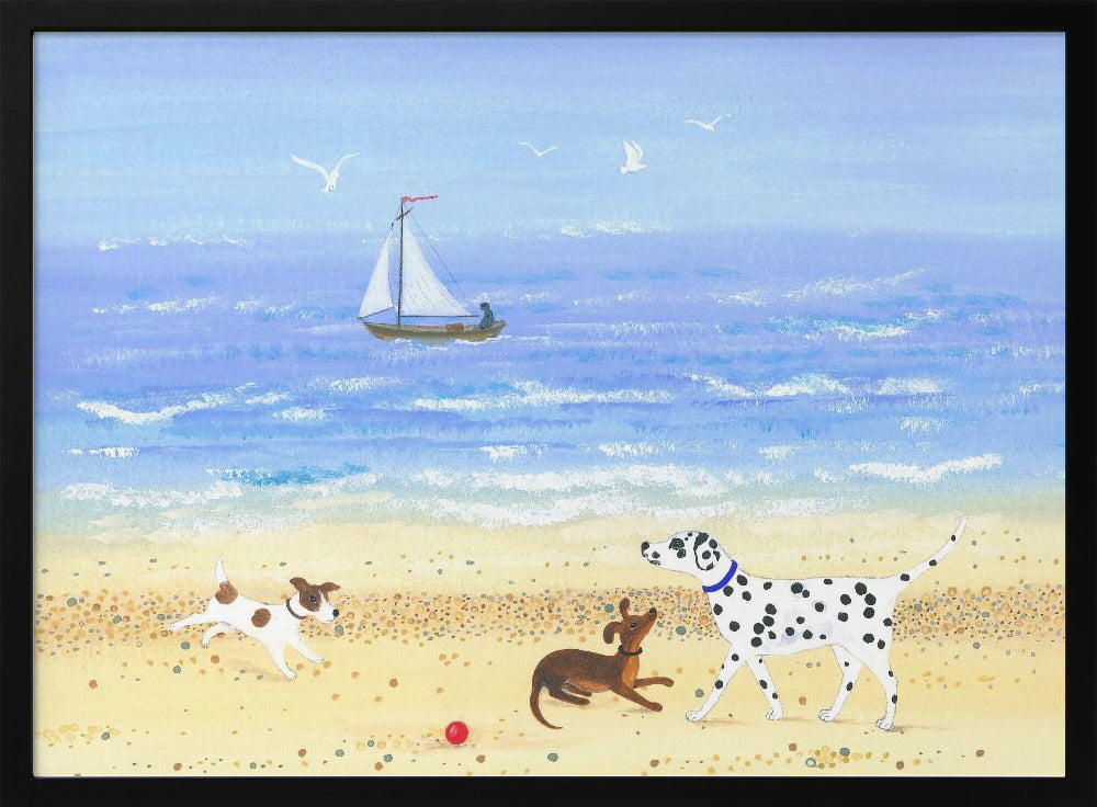 Doggy Plays On the Beach | Poster