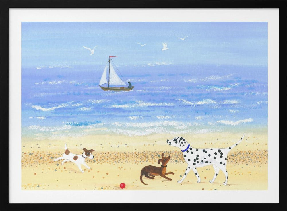 Doggy Plays On the Beach | Poster