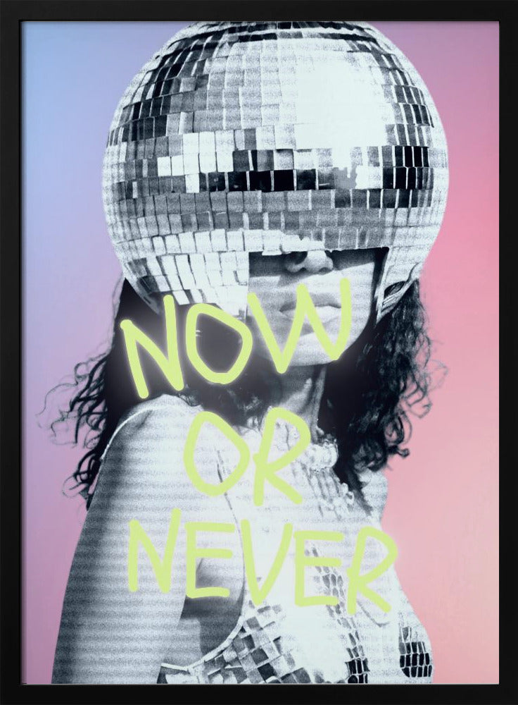 Woman with a Disco Ball Helmet | Poster