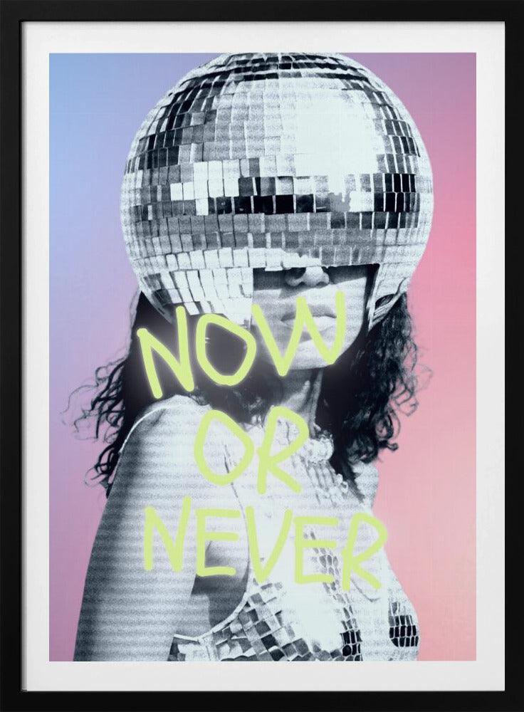 Woman with a Disco Ball Helmet | Poster