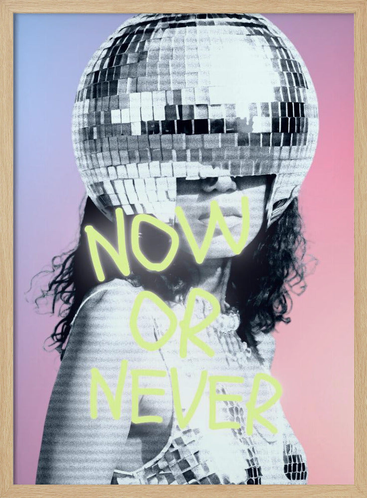 Woman with a Disco Ball Helmet | Poster