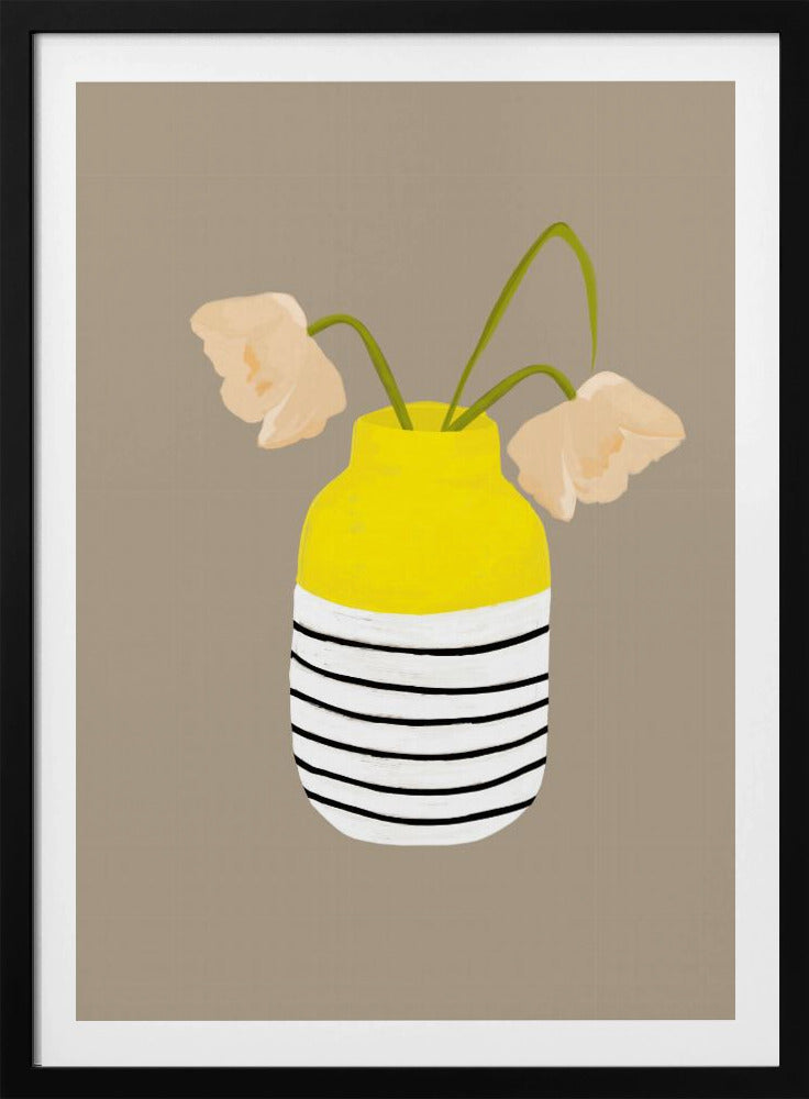 Striped Vase Blooms | Poster