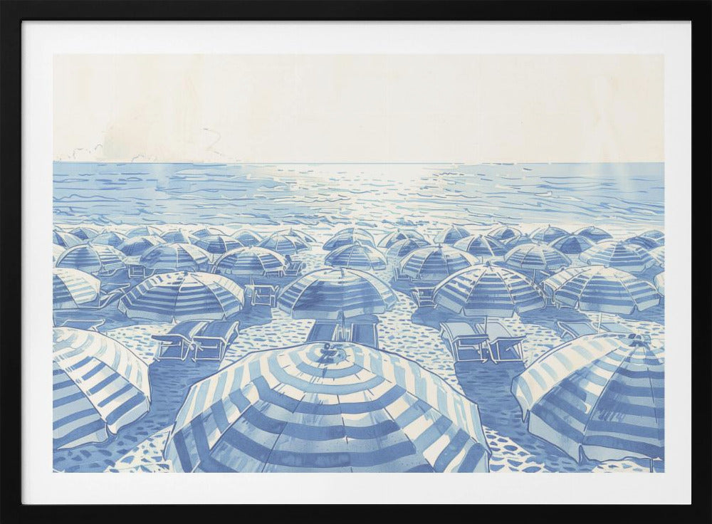 Striped Umbrellas Parchment | Poster