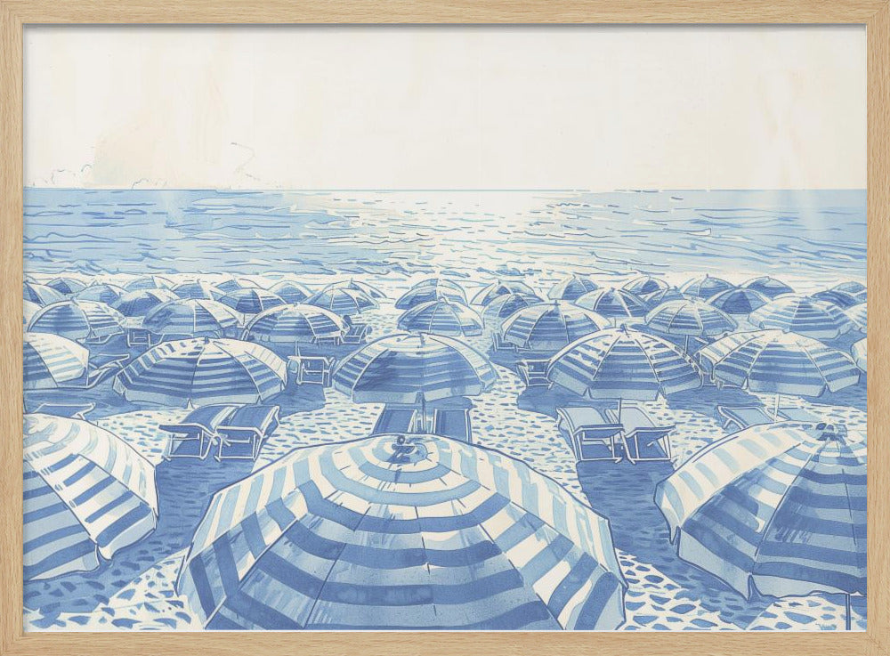 Striped Umbrellas Parchment | Poster