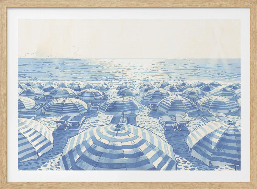 Striped Umbrellas Parchment | Poster