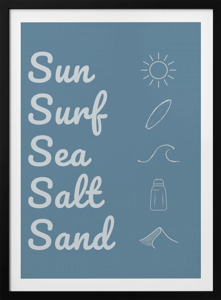 Sun Surf Sea Salt Sand Dark Blue | Poster
