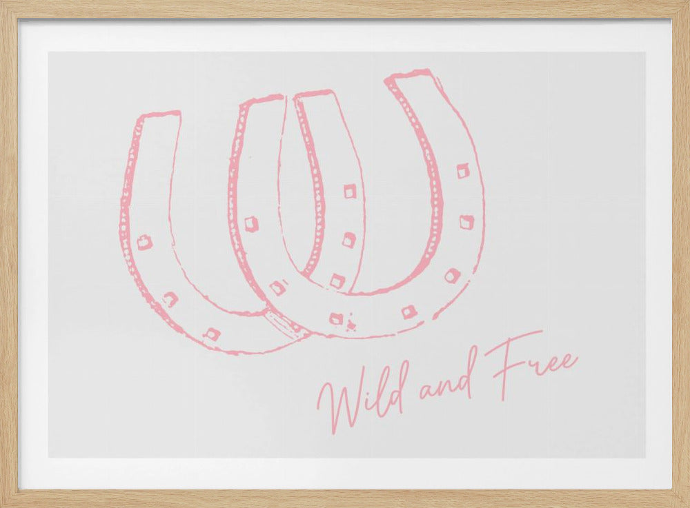 Horseshoe Wild and Free Pink | Poster