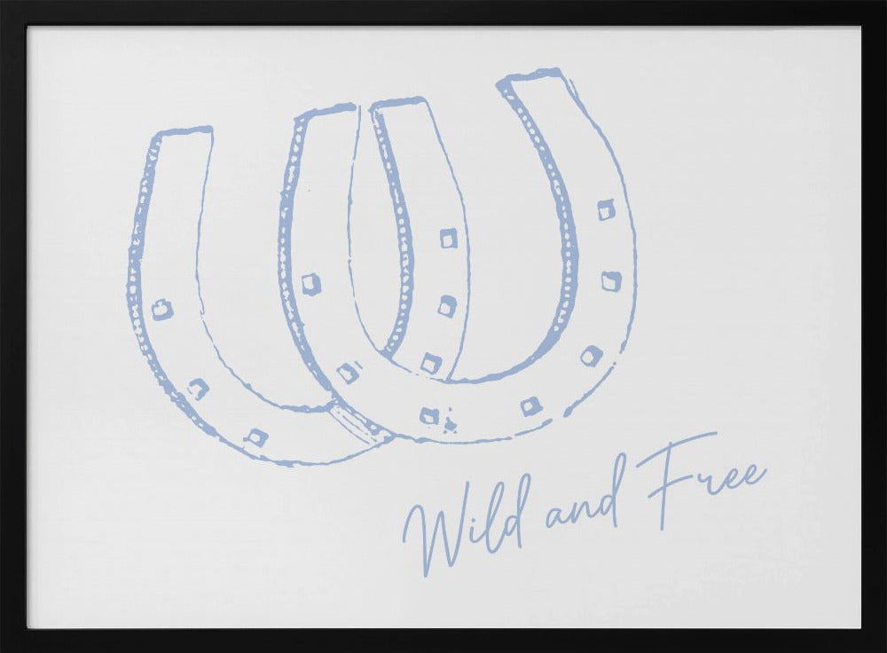 Horseshoe Wild and Free Blue | Poster