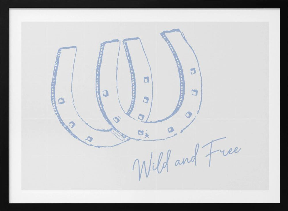 Horseshoe Wild and Free Blue | Poster