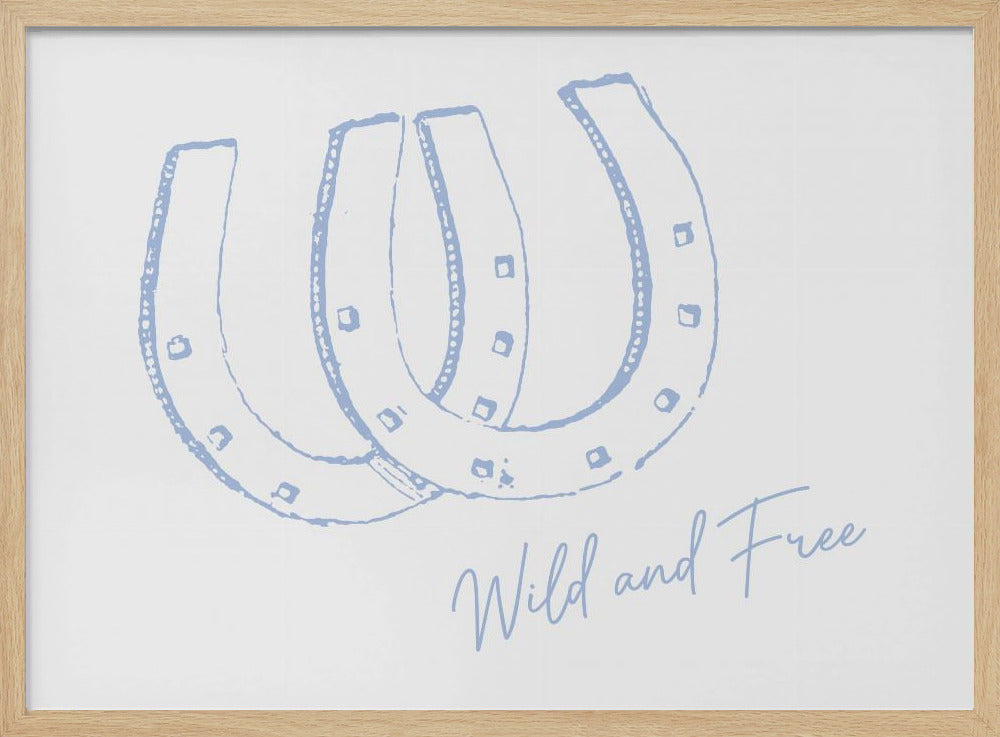 Horseshoe Wild and Free Blue | Poster