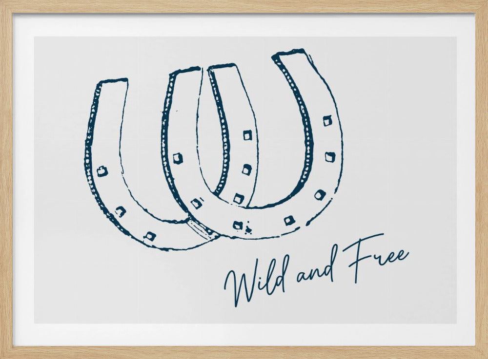 Horseshoe Wild and Free Navy Blue | Poster