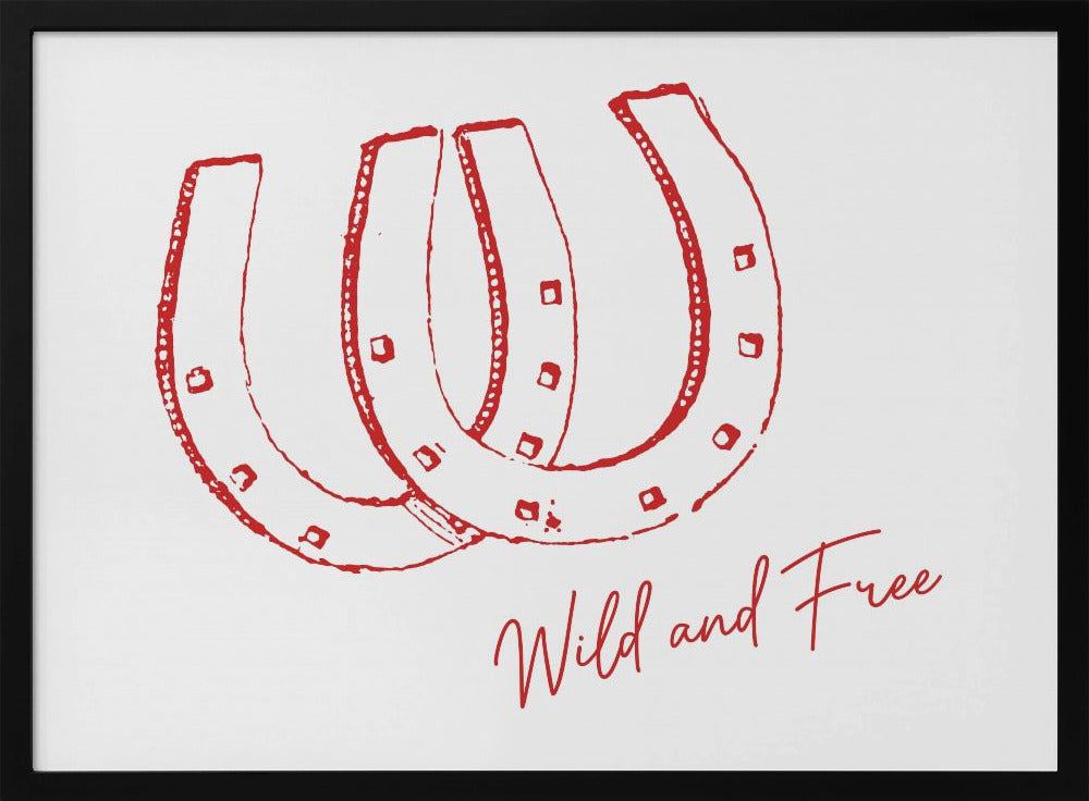 Horseshoe Wild and Free Red | Poster
