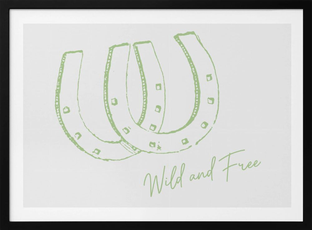 Horseshoe Wild and Free Sage Green | Poster