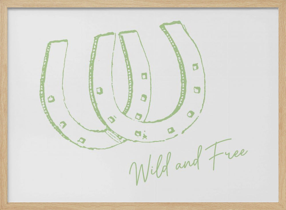 Horseshoe Wild and Free Sage Green | Poster