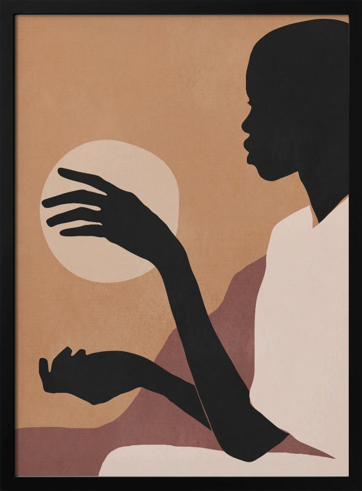 Minimal Abstract Art Sunset Girl | Poster