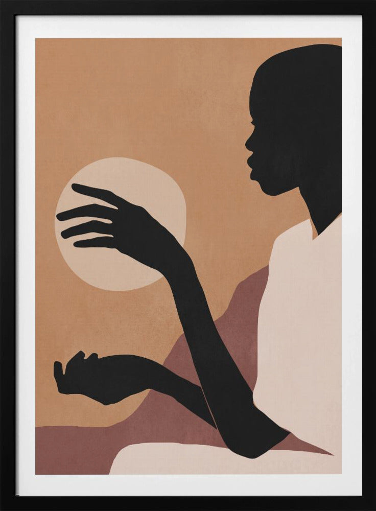 Minimal Abstract Art Sunset Girl | Poster