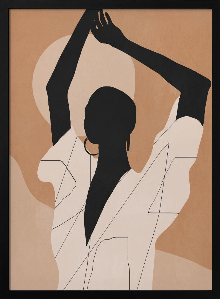 Minimal Abstract Art Sunset Girl | Poster