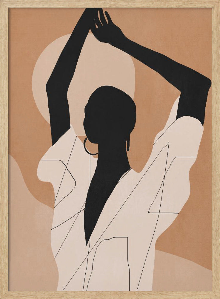 Minimal Abstract Art Sunset Girl | Poster