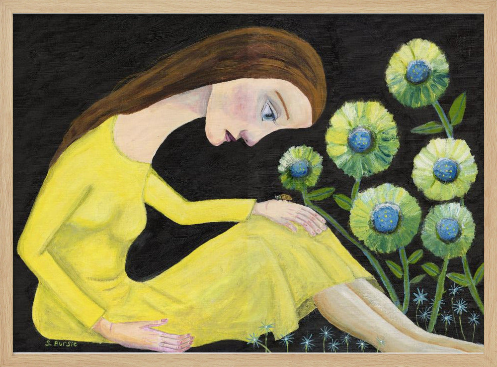 Lady in the garden with lady bug | Poster