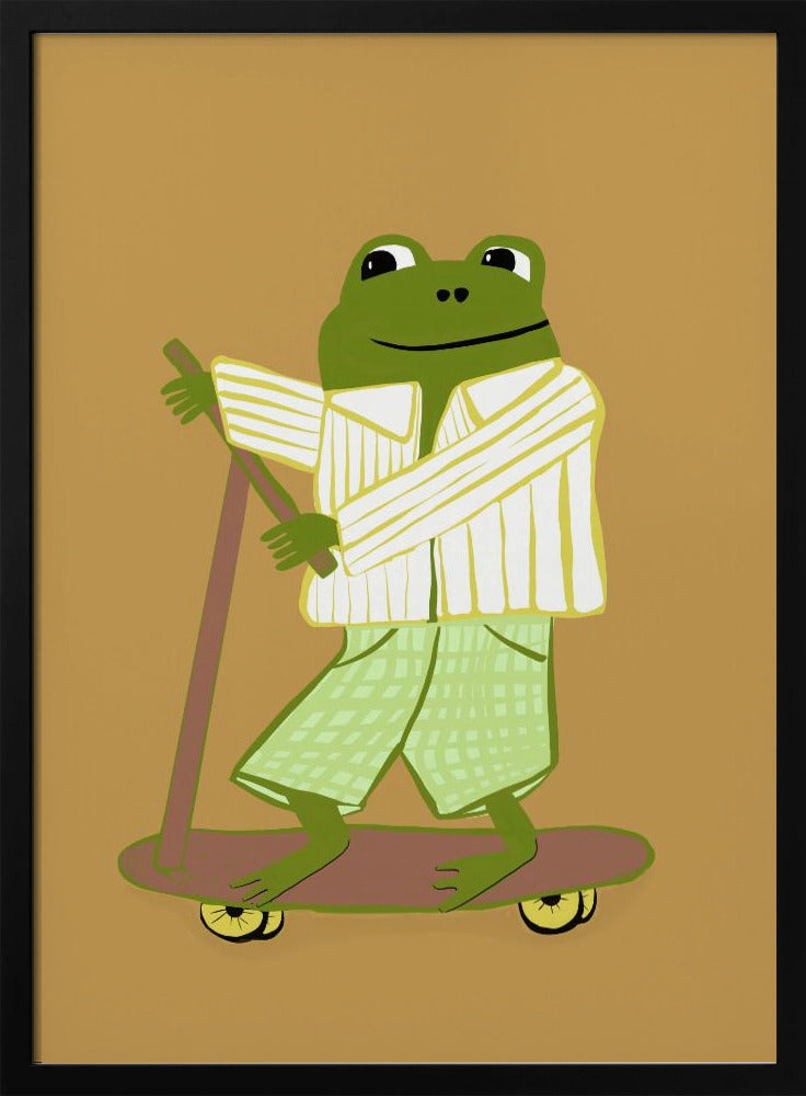 Frog on scooter | Poster