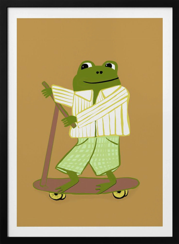Frog on scooter | Poster