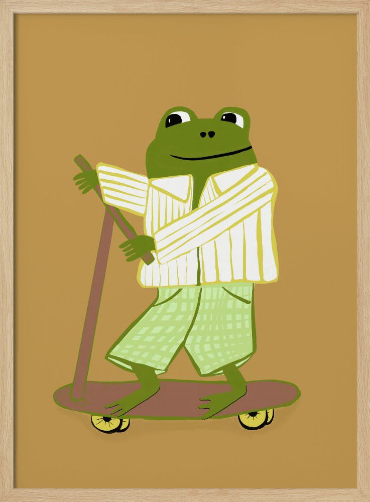 Frog on scooter | Poster