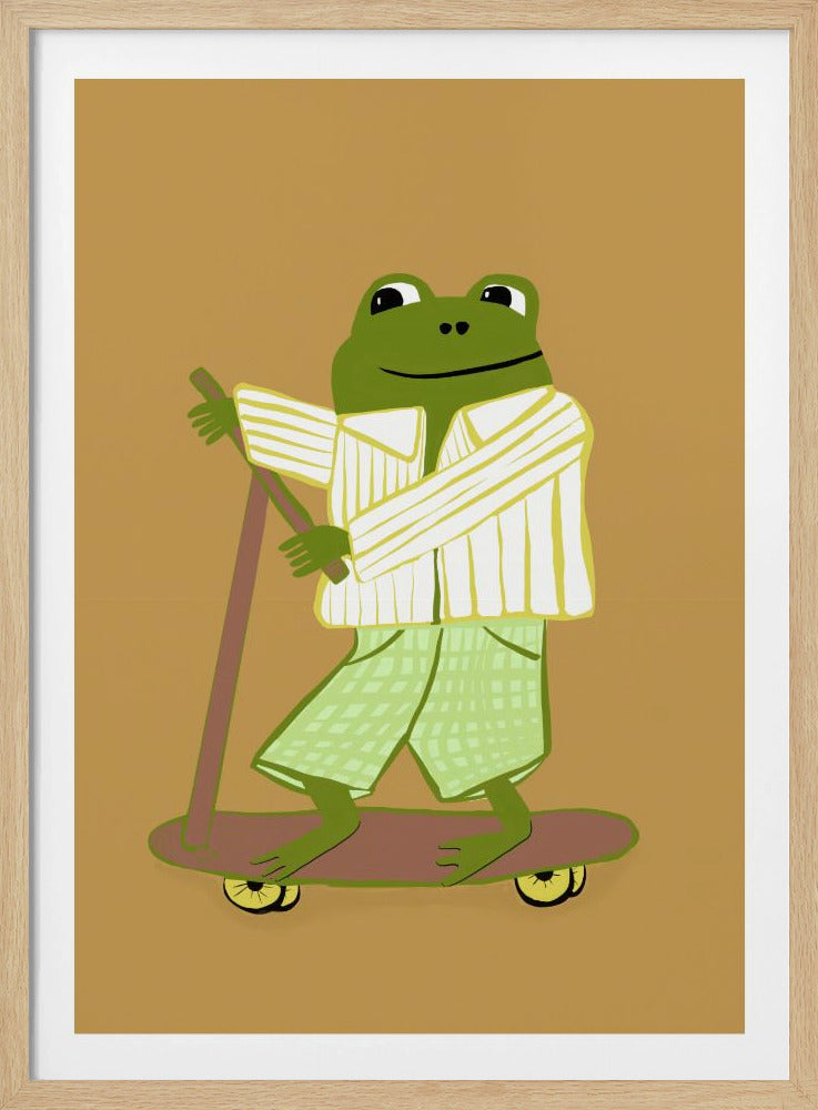 Frog on scooter | Poster