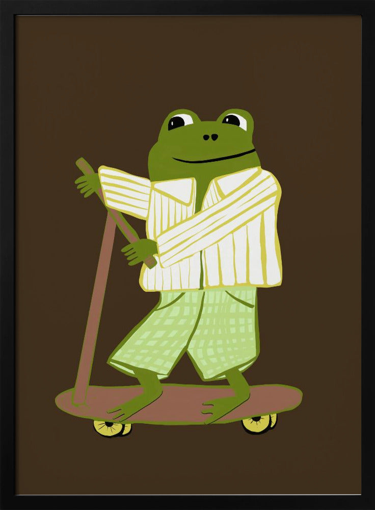 Frog on scooter | Poster