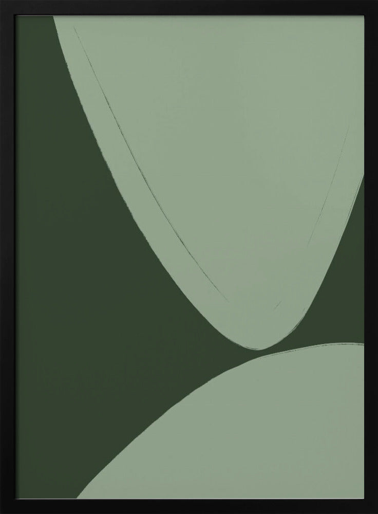 Green Curved Shapes | Poster