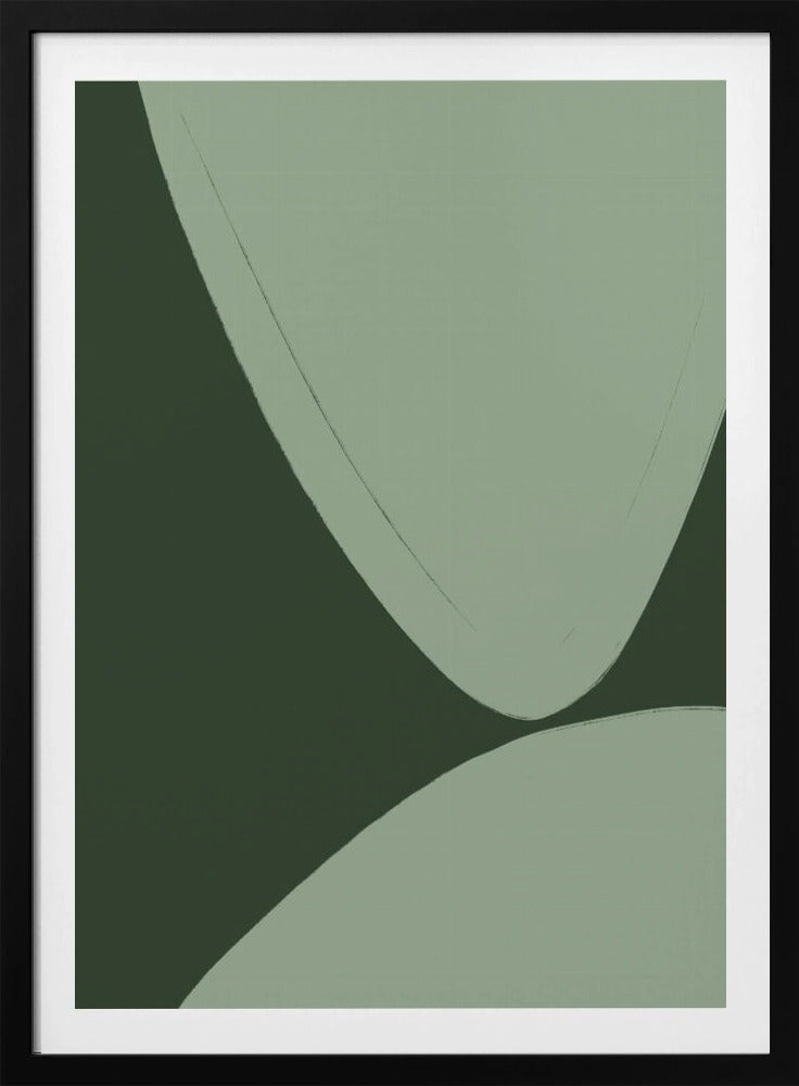 Green Curved Shapes | Poster