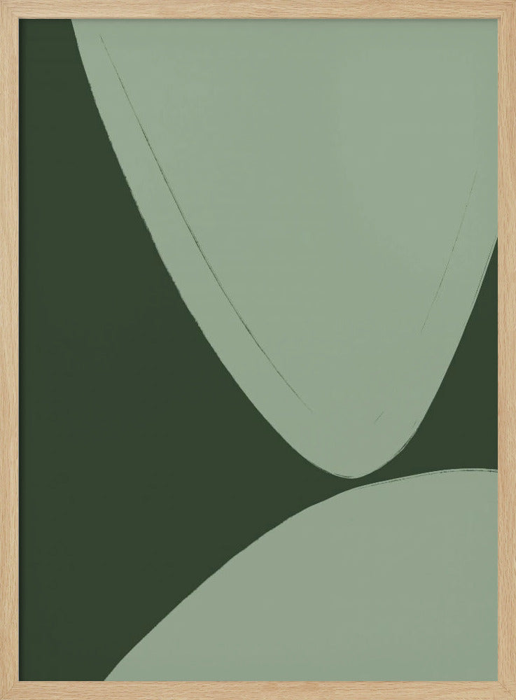 Green Curved Shapes | Poster