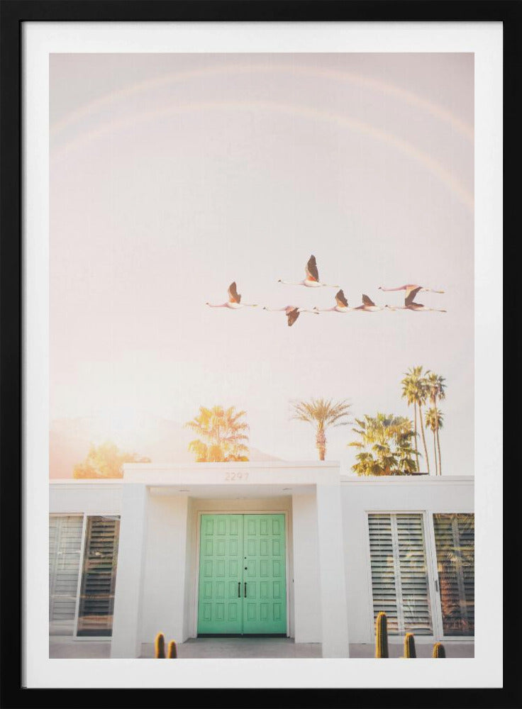 Flamingos In Palm Springs | Poster