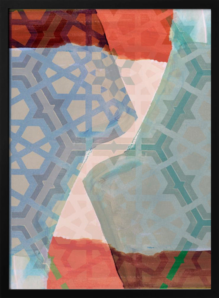 Overlapping Geometric Patterns in Soft Hues | Poster