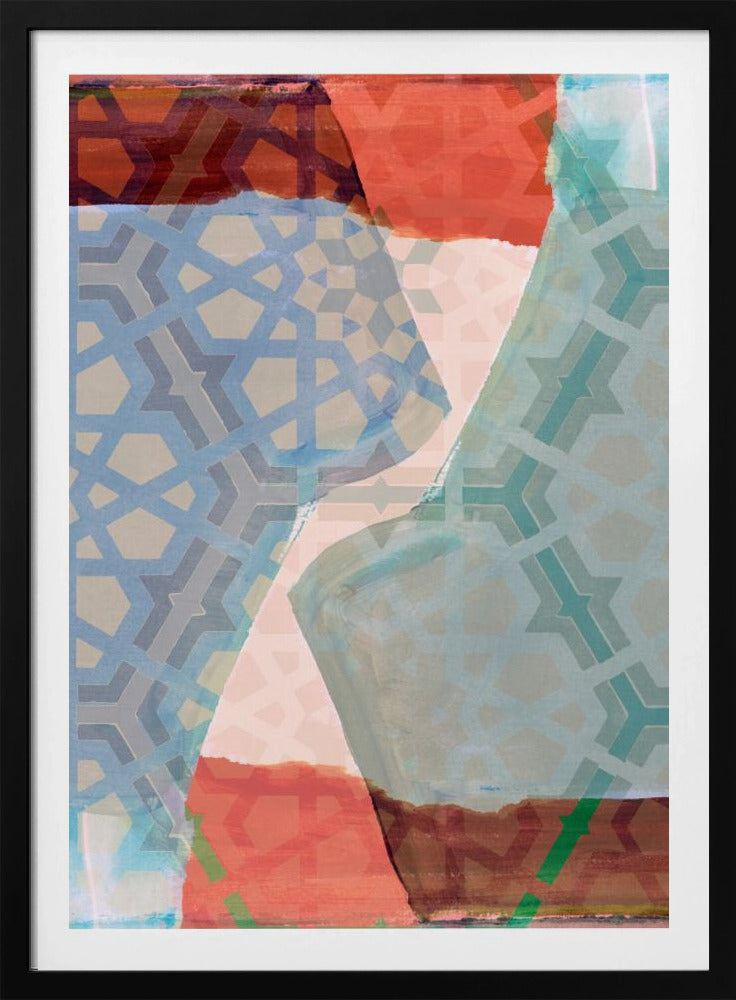 Overlapping Geometric Patterns in Soft Hues | Poster