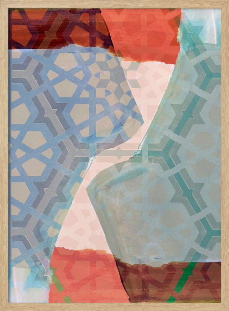 Overlapping Geometric Patterns in Soft Hues | Poster
