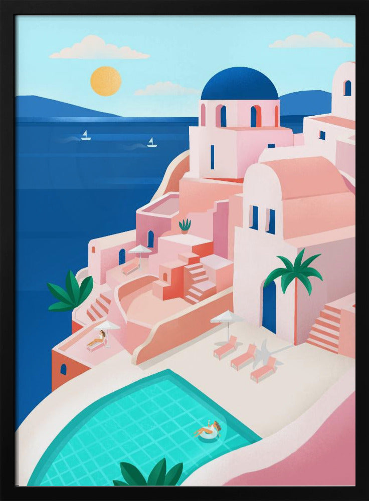 Tranquil Mediterranean Coastal Scene | Poster