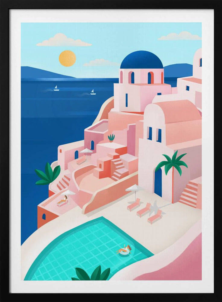 Tranquil Mediterranean Coastal Scene | Poster