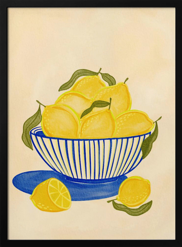 Bowl Of Vibrant Yellow Lemons | Poster