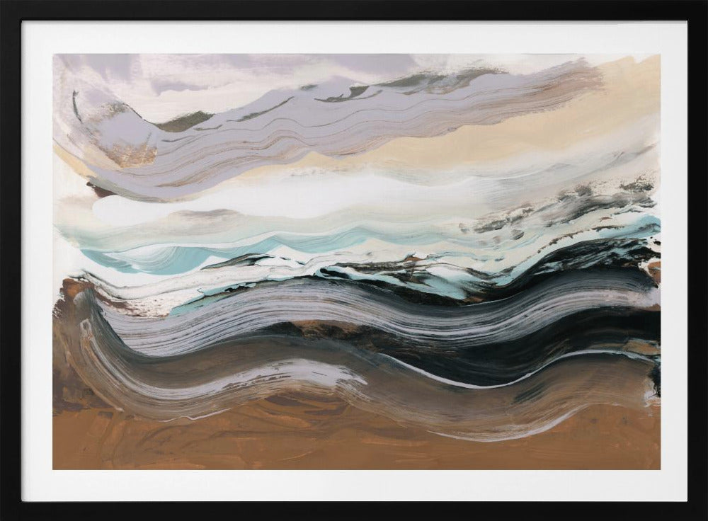 Abstract Landscape Waves Mocha | Poster