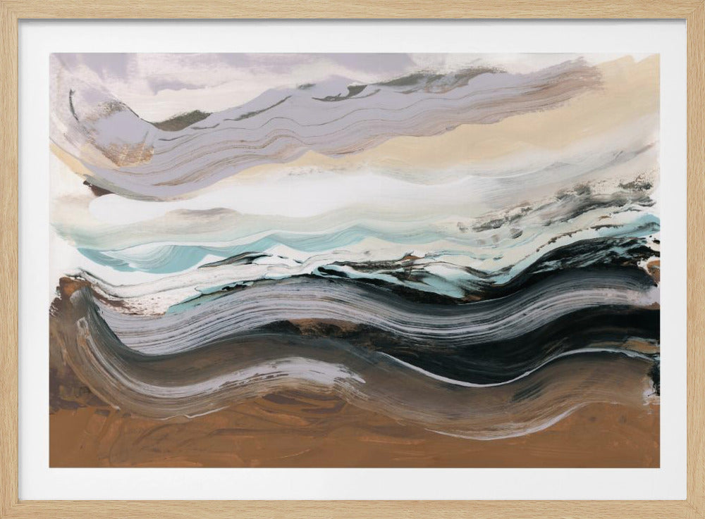 Abstract Landscape Waves Mocha | Poster