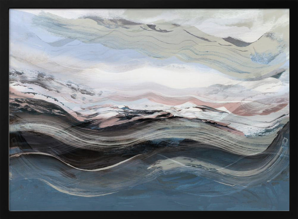 Abstract Landscape Waves Blue | Poster