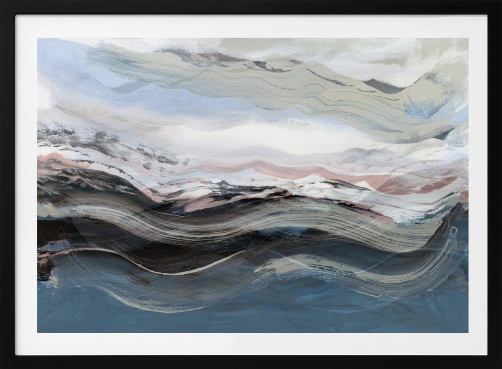 Abstract Landscape Waves Blue | Poster
